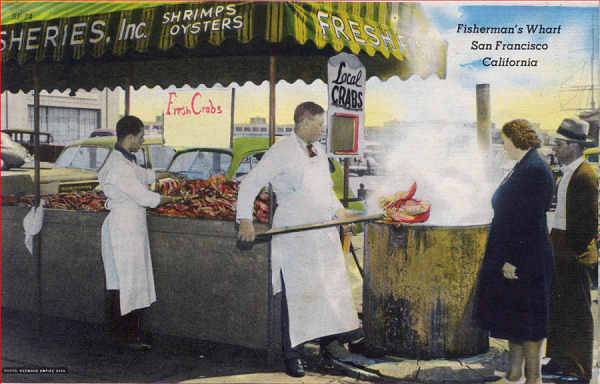 SF14 - San Francisco - Fishermans Wharf - Edio annima Foto de Redwood Empire Assm - Dim. 13,7x8,8 cm - Col. Amlcar Monge da Silva (1940)