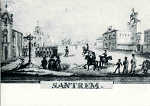 N 1- Santarm. 1808 clich a partir de uma aguarela antiga - Ed. Assoc. Estudos e defesa do patrimnio histrico-cultural de Santarm - SD - Dim. 14,9x10,5cm - Col. M. Soares Lopes