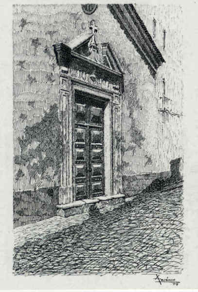 N 17 - Capela de S. Pedro - Desenho de Arsnio da Ressurreio - Edio Associao de Estudos e Defesa do Patrimnio Histrico-Cultural de Santarm - 1990  - Dim. 10,5x15,1 cm - Col. Miguel Soares Lopes