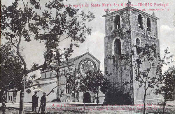 N 9 - Adro e Igreja de Santa Maria dos Olivais - Colleco da Havaneza de Thomar - 14x8,8 cm - Col. A. Monge da Silva (cerca de 1905)