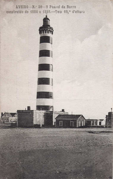 N 30 - Aveiro - O Farol da Barra - Editores Moreira Torres, Aveiro - Dim. 137x87 mm - Col. A. Monge da Silva (cerca de 1910)