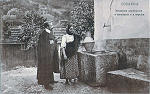 K. 9 - Costumes Academicos (o estudante e a sopeira) - Pap. Borges, Coimbra - Dim. 138x87 mm - Col. A. Monge da Silva (cerca de 1905)