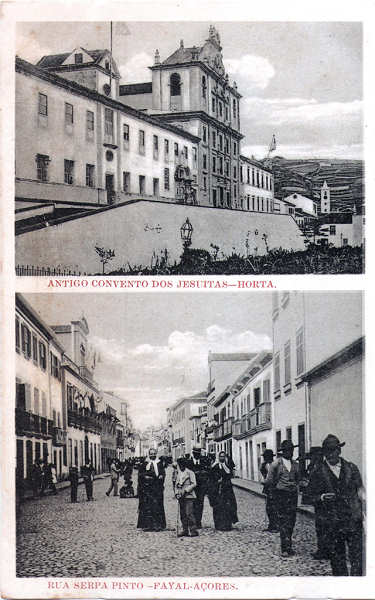 SN - Antigo convento dos jesuitas/Rua Serpa Pinto - Edio da Livraria d' O Telegrapho, Horta - Dim. 142x90 mm - Col. A. Monge da Silva (c. 1910)