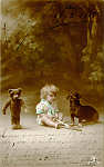 Serie 5443-44 - Criana com co e peluche - Editor desc - Dim. 135x84 mm - Carimbo 18MAR1915 - Col A Monge da Silva