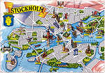 SN - Stockholm, City map - Editor Kruger - Dim. 14,6x10,2 cm - Carimbo Postal 1968 -  Col. A. Monge da Silva