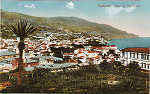 N 108 - Funchal, View ot the Town - Editor B.P., redio de 1907 - Dim. 140x93 mm - Usado em 24MAI1925 - Col. A. Monge da Silva