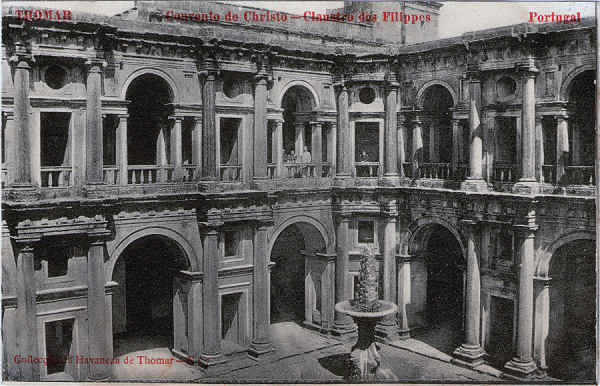 N 7 - Convento de Christo, Claustro dos Filipes - Colleco da Havaneza de Thomar - Dim. 139x90 mm - Col. A. Monge da Silva (cerca de 1905)