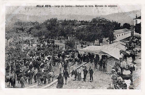 SN - Largo Cames, desfazer a feira do mercado de solipedes - Dim. 140x91 mm - Editor Phototypia "A.Pinheiro", Guies. - Col. A. Monge da Silva