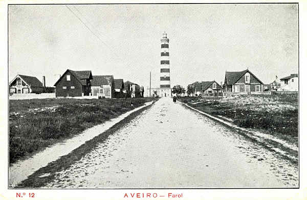 N. 12 - Aveiro Farol - Edio Souto, Tip. da Sociedade de Papelaria, Lda Porto - SD - Dimenses 14x9,1 cm. - Col.  FMSarmento.