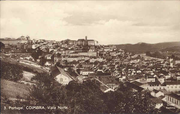 N 3 - COIMBRA. Vista Norte - Edio Havaneza Central. Clich Rasteiro cerca de 1925 - Dim. 13,7x8,8 cm - Col. A. Monge da Silva