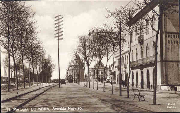 N 11 - COIMBRA. Avenida Navarro - Edio Havaneza Central, Clich Rasteiro cerca de 1925 - Dim. 13,7x8,8 cm - Col. A. Monge da Silva