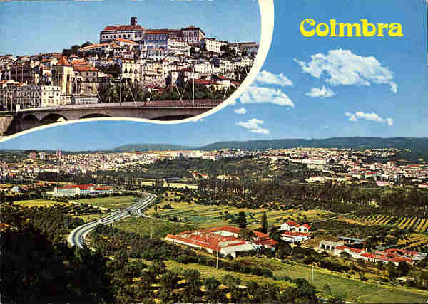 N. 342/494 - Coimbra. Vista parcial da cidade - Ed. Gtica, Porto. Rua N. S. de Ftima... - SD - Dim. 15x10,3 cm. - Col. Graa Maia. (circ. 1975)