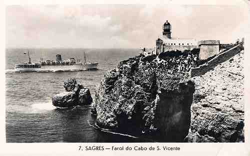 N. 7 - Farol do Cabo S. Vicente - Ed. Joo Eugnio Fernandes, Sagres - 1950 (?) - Dimenses: 14,2x9,0 cm. Col. Miguel Chaby. 