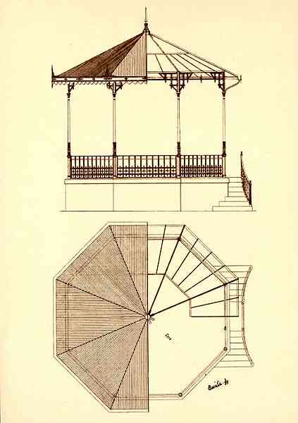 S/N - Desenho do coreto do Passeio Alegre. Cerca de 1902. Arquivo Histrico Municipal do Porto - Edio da Cmara Municipal do Porto Comemorativa do Centenrio do Passeio Alegre, 1888-1988 - Dimenses: 10,4x14,7 cm. - Col. HJCO.