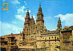 N. 2 - SANTIAGO DE COMPOSTELA - Catedral. Fachada del Obradoiro (siglo XVIII) - Ed. DOMINGUEZ - MADRID POSTALES ESCUDO DE ORO Ediciones FISA - Piqu,4-Barcelona - SD - Dim. 14,9x10,4 cm - Col. Manuel Bia (1984)