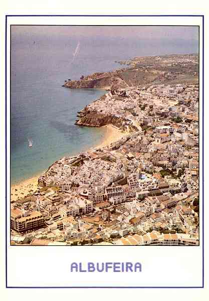 N 2228 - Albufeira-Algarve - Edio FOTO-VISTA, Algarve, tel. (082) 53324, Lisboa (01) 397 03 03 - S/D - Dimenses: 10,3x14,9 cm. - Col. Graa Maia.