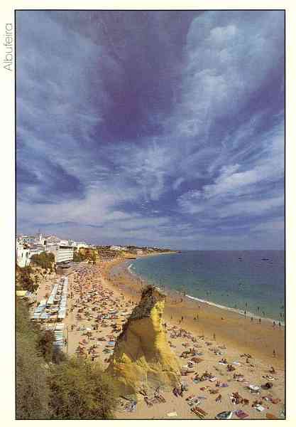 ALG 20 - ALBUFEIRA: Vista da praia do Peneco - Edio SOFOTO, Tel. 2671709 Cascais - Foto de E. Moura Machado - S/D - Dimenses: 10,4x14,7 cm. - Col. Graa Maia