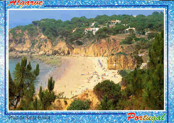 N. 6481 - Praia Santa Eullia 8200 Albufeira Algarve Portugal - Edio FRANCISCO MS, Amadora Tel. (01) 4961155... - S/D - Dimenses: 15x10,2 cm. - Col. Graa Maia