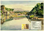 IRG 12 - Rio Minho entre Barbeita e Torre. Aguarela de Roque Gameiro - Edio da Administrao Geral dos CTT - S/D - Dimenses: 14,7x10,5 cm. - Col. Carvalhinho.