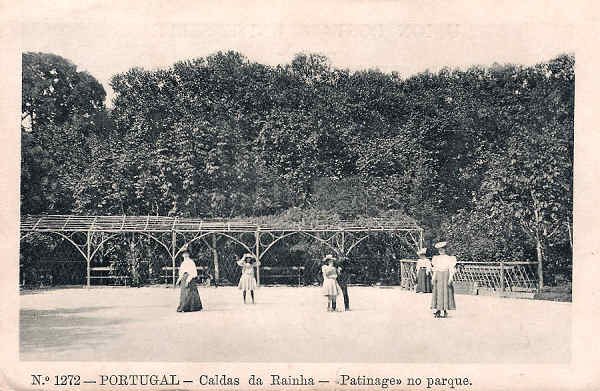 N. 1272 - Portugal Caldas da Rainha Patinage no Parque - Editor Alberto Malva (Editado em 1910) - Dimenses: 9x14 cm. - Col. Miguel Chaby