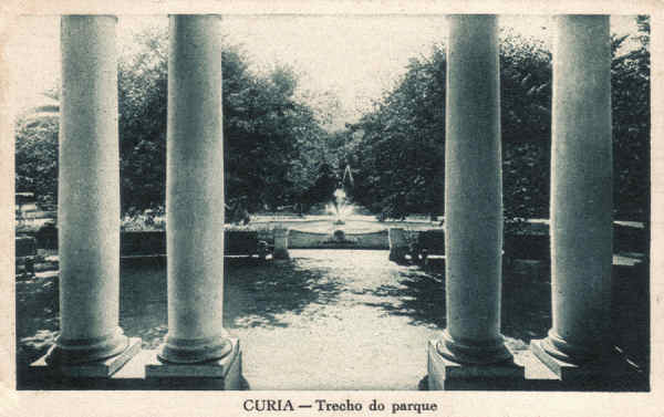 SN - CURIA - Trecho do parque - Neogravura, Limltada, Lisboa - Dim.14,3x9,1cm - Circ. 7-1943 - Col. A. Simes (383).