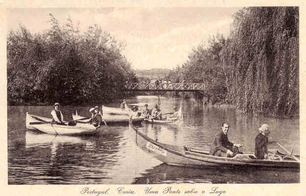 SN - Portugal. Curia. Uma Ponte sobre o Lago - Edic. Bazar Soares, Porto - 13,7x8,9 cm - Col. A. Simes (137).