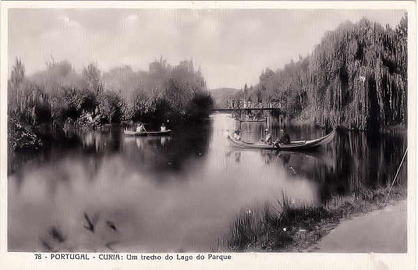 N 78 - PORTUGAL - CURIA. Um trecho do Lago do Parque - Ed. Alexandre d'Almeida, Lisboa - Dim. 14,9X9,1 