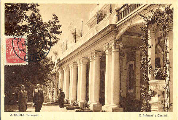 SN - Curia.O Balnear e o Casino - Neogravura, Lda-Lisboa - edio da Casa dos Bordados e Crochets das Ilhas - E.F.N. - Dimenses: 14,5x10 cm. - circulado 18-7-1951 - 