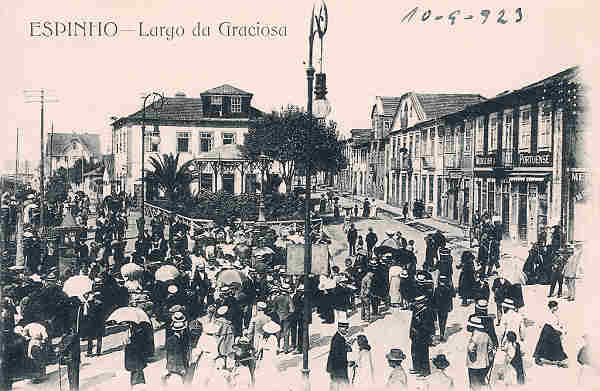 SN - Portugal. Espinho - Largo da Graciosa - Editor Tabacaria Arlindo Lopes - Dim. 14x9 cm - Col. M. Chaby.