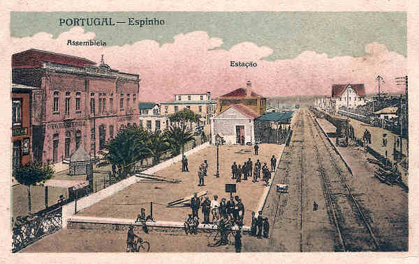 SN - Portugal. Espinho. Assembleia e Estao - Edio annima - SD - Dim. 14x9 cm - Col.Miguel Chaby