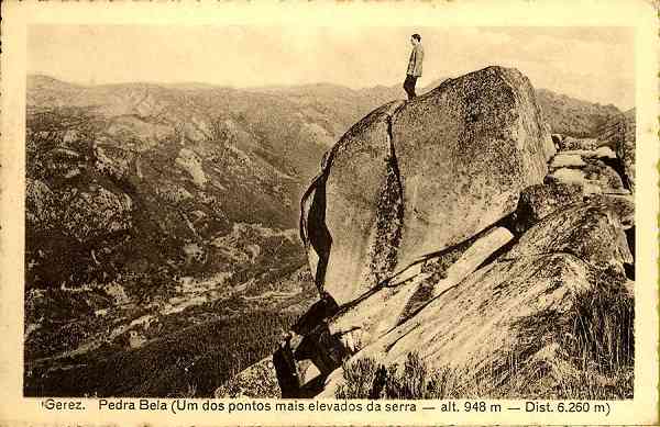 S/N - Gerez-Pedra Bela (Um dos pontos mais elevados da serra-alt. 948 m.Dist. 6.250 m) -  Foto Gonzalez - Edio da Loja Hespanhola, Braga, Filial nas Caldas do Gerez - Dimenses: 13,9x9 cm. - Col. Aurlio Dinis Marta.