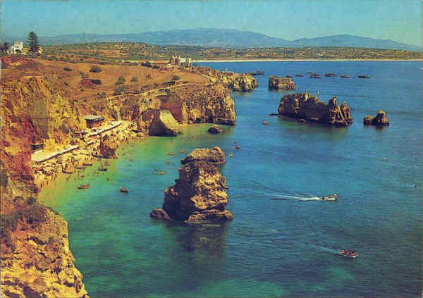 N 915 - LAGOS. Praia Dona Ana - Edio COMER, Trav do Alecrim, Lisboa - Circulado em 1972 - Dim.15x10,5 cm - Col. Amlcar Monge da Silva