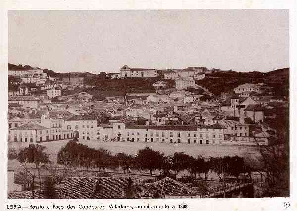 N. 4 - LEIRIA-Portugal Rossio e Paos dos Condes de Valadares, anteriormente a 1888 - Editor: Comisso Cultural  das Obras Sociais do Pessoal da Cmara Municipal de Leiria - S/D - Dimenses: 14x10 cm. - Col. R. Gaspar.