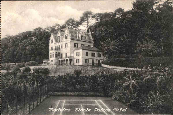 S/N - Madeira. Monte Palace Hotel - Editor no indicado (Union Postale Universelle) - S/D - Dimenses: 13,3x8,8 cm. - Col. Carneiro da Silva (Circulado em 17/07/1928)