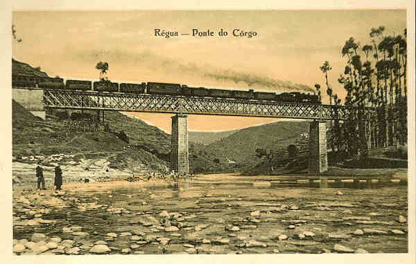 S/N - Rgua: Ponte do Crgo - Clich e edio de Antnio Jos Rosdrigues, Armazens de Lisboa, Rgua - S/D - Dimenses: 13,9x9,1 cm. - Col. Aurlio Dinis Marta.