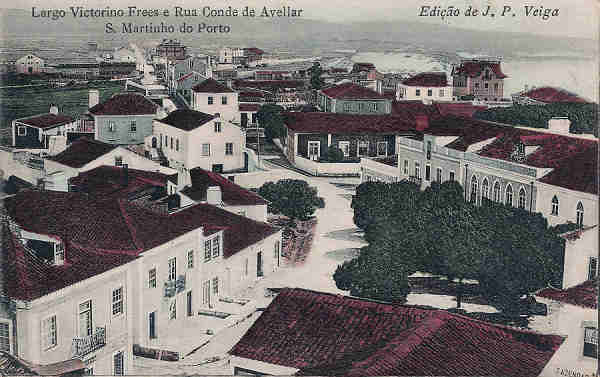 SN - Portugal. S. Martinho Porto. Largo Victorino Froes e Rua Conde Avellar - Editor J.P.Veiga - Dim.9x14 cm. - Col. M. Chaby