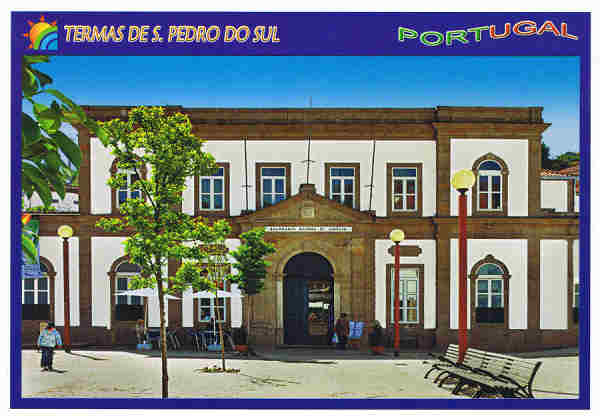 N. 15 - TERMAS DE S. PEDRO DO SUL  Balnerio Rainha D. Amlia  Regio de Lafes PORTUGAL - Ed. ATLANTICPOST Fotografia Paisagstica e Distribuio de Artigos de Papelaria, Lda. - Tel. +351 214 342 080 Exclusivo de: A Tamanquinha  Tel. 232 712 471 - 2006 Dim. 15x10,5 cm. - Col. Manuel Bia (2010).