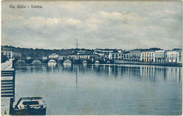 SN - Rio Gilo-Tavira - Edio da Tabacaria Popular, Tavira - SD - Dim. 8,5x14 cm - Col. Jaime da Silva (Circulado em 1918)