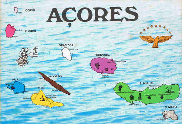 N.º 1571 AÇORES. ARQUIPÉLAGO - Ed. CÓMER- Trav. do Alecrim, 1 Tel. 328775 - Lisboa, Portugal - SD - Dim. 14,7x10,4 cm. - Col. Manuel Bóia (1981).