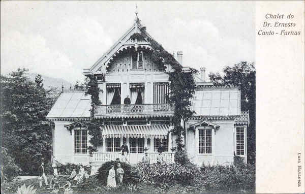 SN - SÃO MIGUEL. Furnas. Chalet Dr. Ernesto Canto - Edição Casa Havaneza, Sao Miguel - Dim. 14x9 cm - Col. A. Monge da Silva (c. 1909)