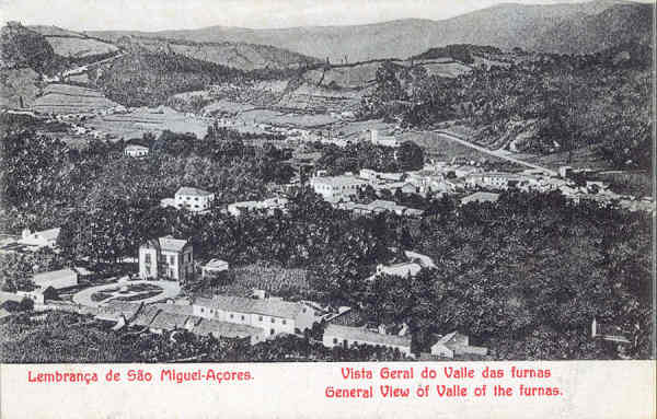 SN - SÃO MIGUEL. Furnas, Vista Geral do Valle - Editor desconhecido - Dim. 13,8x8,8 cm - Col. A. Monge da Silva (c. 1909)