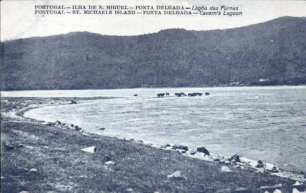 SN - SÃO MIGUEL. Furnas, Lagoa - Edição Novo Armazém dos Carreiros - Dim. 14x8,9 cm - Col. A. Monge da Silva (c. 1909)