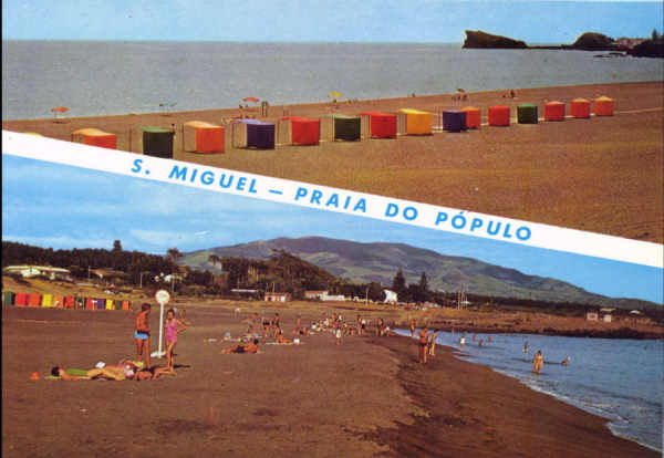 N 51 - SO MIGUEL. Ponta Delgada. Praia do Populo - Edio Fotografia Nbrega - Dim. 14,9x10,5 cm - Col. A. Monge da Silva (cerca de 1966)