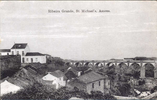 SN - SO MIGUEL. Ribeira Grande 1 - Edio Papelaria Travassos - Dim. 13,7x8,7 cm - Col. A. Monge da Silva (cerca de 1908)