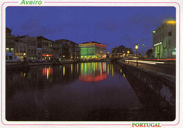 N. 43 - AVEIRO Aspecto noturno do Canal da ria - Ed. Bruno da Rocha - SD - Dim. 15x10,5 cm - Col. Mrio Silva.