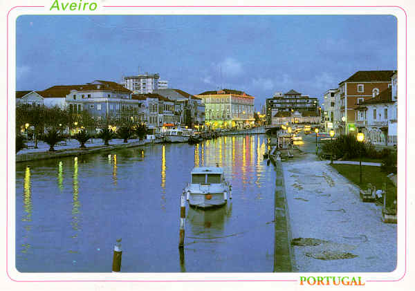 N. 60 - AVEIRO Aspecto nocturno do Canal da ria - Ed. Bruno da Rocha - SD - Dim. 15x10,5 cm - Col. Mrio Silva.