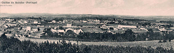 N. 35 - Portugal Caldas da Rainha. Vista Panoramica da Villa de Caldas da Rainha(A) - Editor Dias e Paramos - Editado 1906 - Dim- 9x14 cm.- Col. M. Chaby