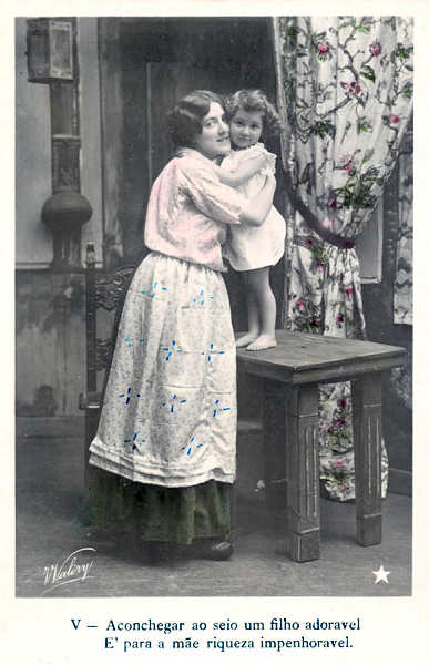 V - Me e filha - Editor Esteves & C, Lisboa - Edies ETOILE, Paris - Dim. 13,9x9 cm - Col. Amlcar Monge da Silva (cerca de 1910)