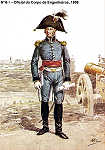 N 6-1 - Oficial do Corpo de Engenheiros, 1806 - Aguarela do Cor. Ribeiro Artur - Edio Jornal do Exrcito, 1983 - Dim. 15x10,5 cm - Col. A. Monge da Silva.