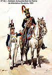 N 19-3 - Soldado da Guarda Real da Polcia de Infantaria e Cavalaria, 1833 - Aguarela do Cor. Ribeiro Artur - Edio Jornal do Exrcito, 1983 - Dim. 15x10,5 cm - Col. A. Monge da Silva.